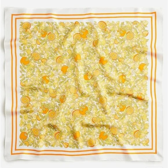 J. Crew Accessories - NWOT J. Crew Oversized Silk Bandana Citrus Orange Lemon